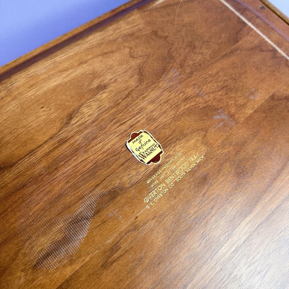 Mid-Century Overton Bentwood Wooden Walnut Serving Tray - Brown - Picture 7 of 7